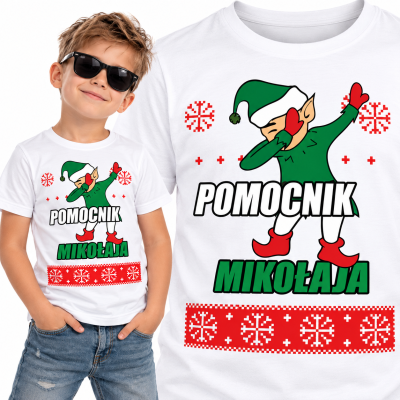 KOSZULKA DZIECIĘCA ŚWIĄTECZNA POMOCNIK MIKOŁAJA